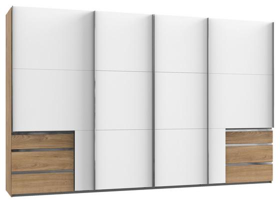 Schwebetürenschrank LEVEL 36a Weiß/Eiche