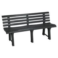 Gartenbank Kunststoff 3-Sitzer Orchidea - Anthrazit, Basics, Kunststoff (145/74/49cm)