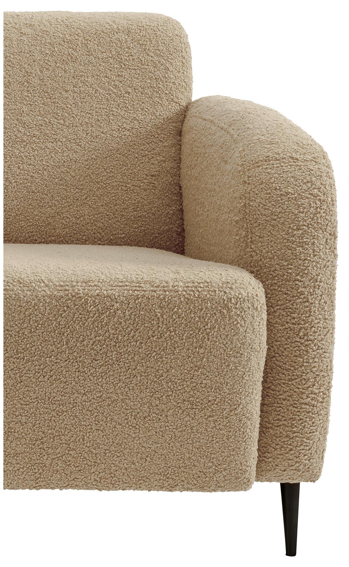 Sitzgarnitur 2-Tlg. Marone Creme - Creme/Schwarz, MODERN, Textil (180/76/90cm) - Livetastic