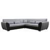 Ecksofa Delux Schwarz/hellgrau Schlaffunktion Ottomane Links - Silberfarben/Hellgrau, Design, Textil (266/266cm) - Livetastic