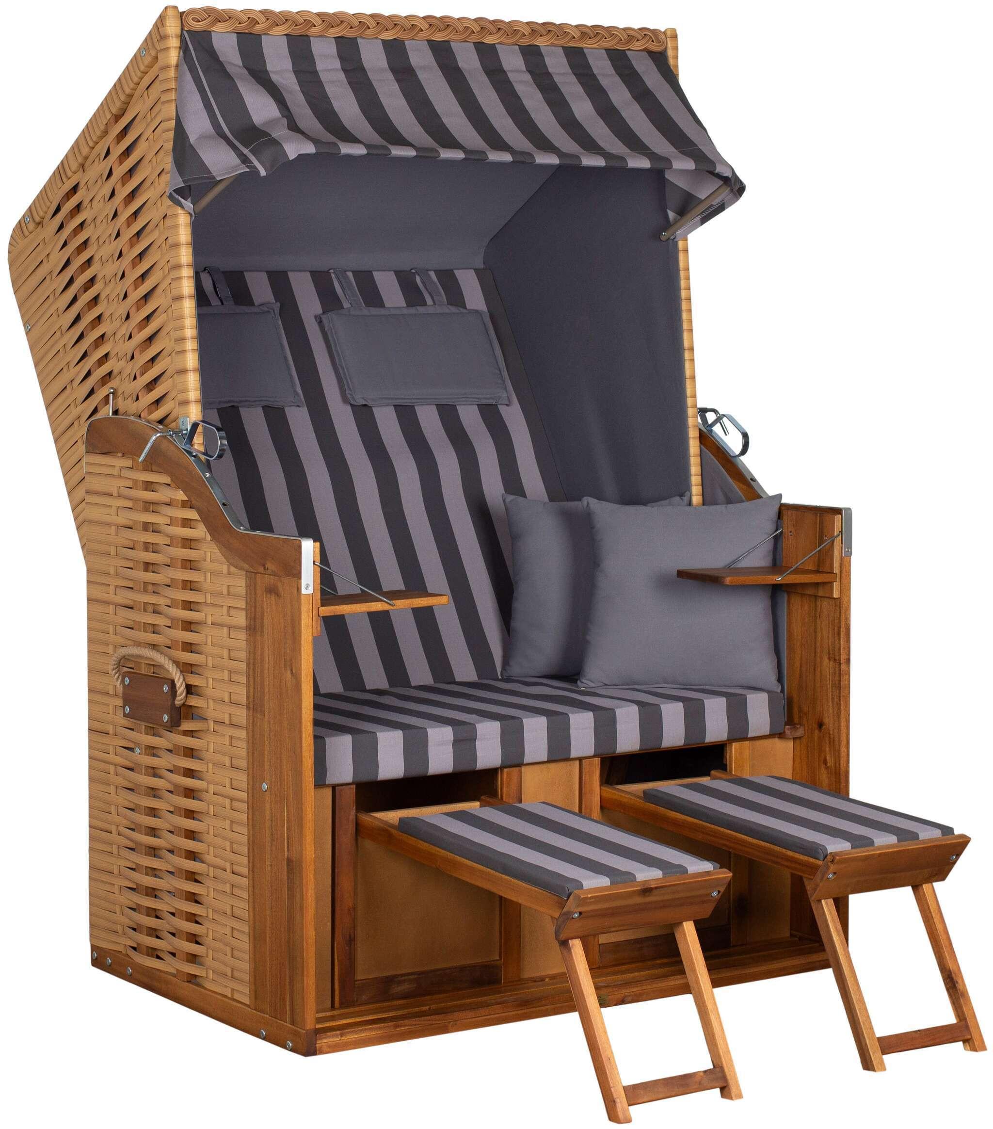 Strandkorb Trend 10 Natur - Naturfarben, LIFESTYLE, Holz/Textil (120/165/80cm)