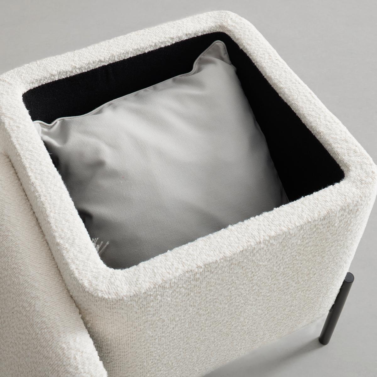 Taburet s úložným priestorom MIXO - čierna/biela, Modern, kov/kompozitné drevo (43cm) - Mömax