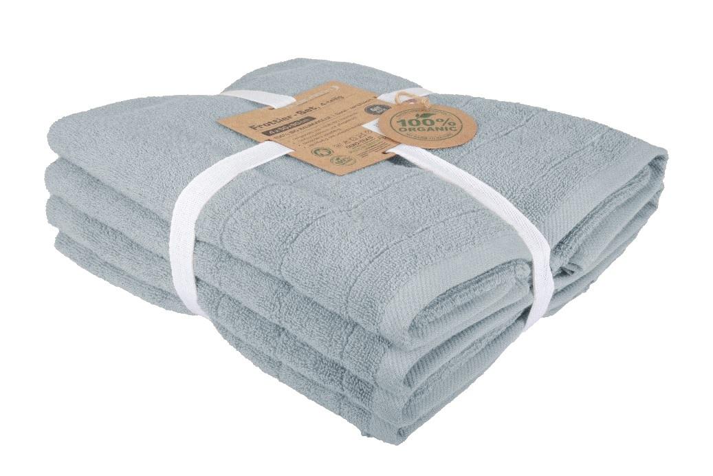 Ručník Bio Bavlna Dýmová Modrá - modrá, Moderní, textil (50/90cm)