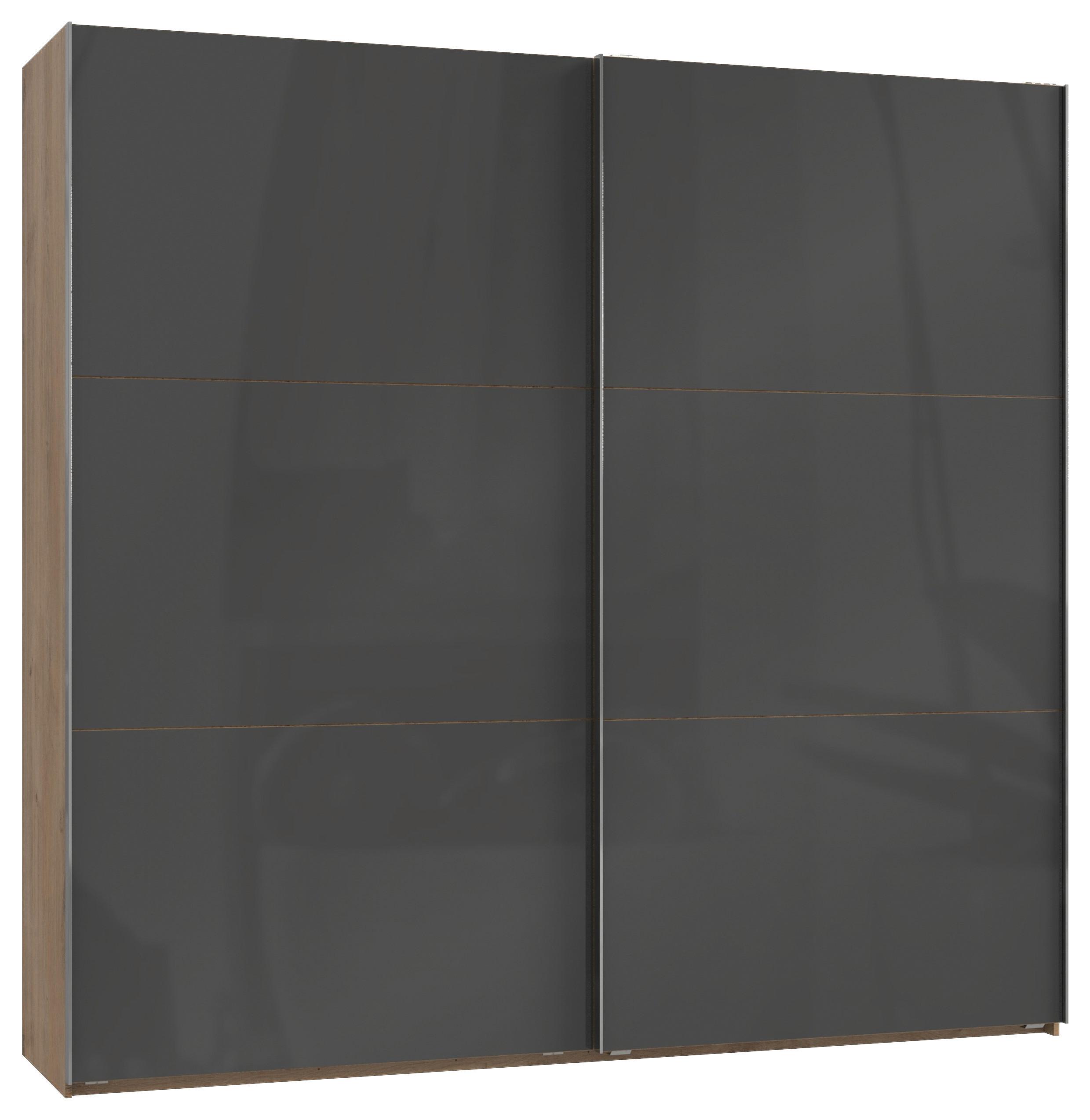 Schwebetürenschrank B: 250 Cm Level 36c Grau/eiche Dekor - Eichefarben/Grau, MODERN, Holzwerkstoff (250/236/65cm) - MID.YOU