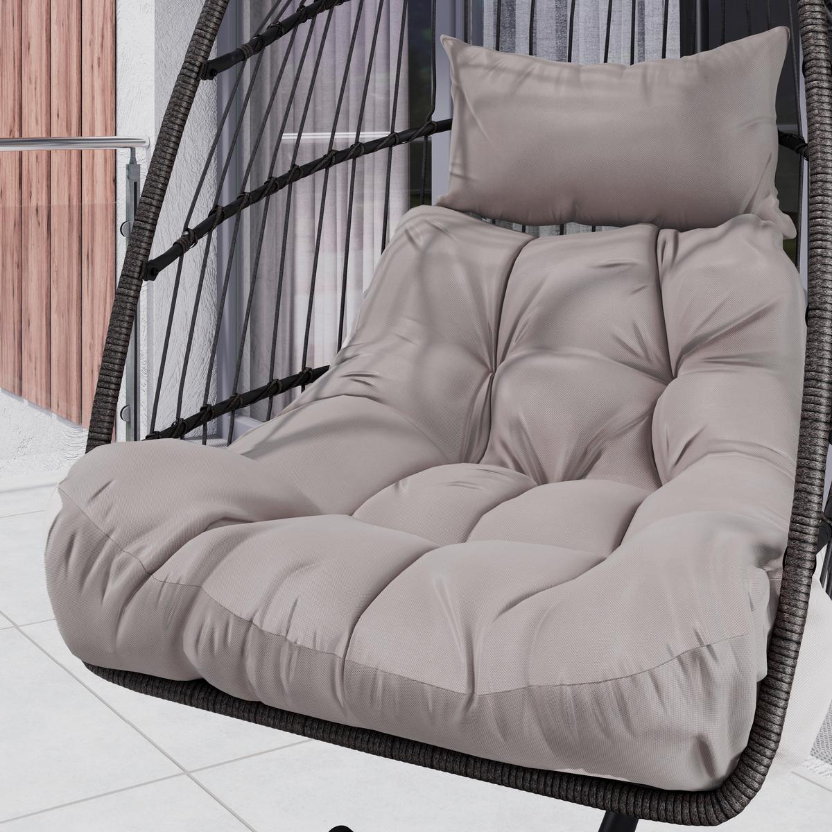 ZÁVESNÉ KRESLO LAURA - čierna/sivá, Basics, kov/textil (103/198/102cm) - Mömax