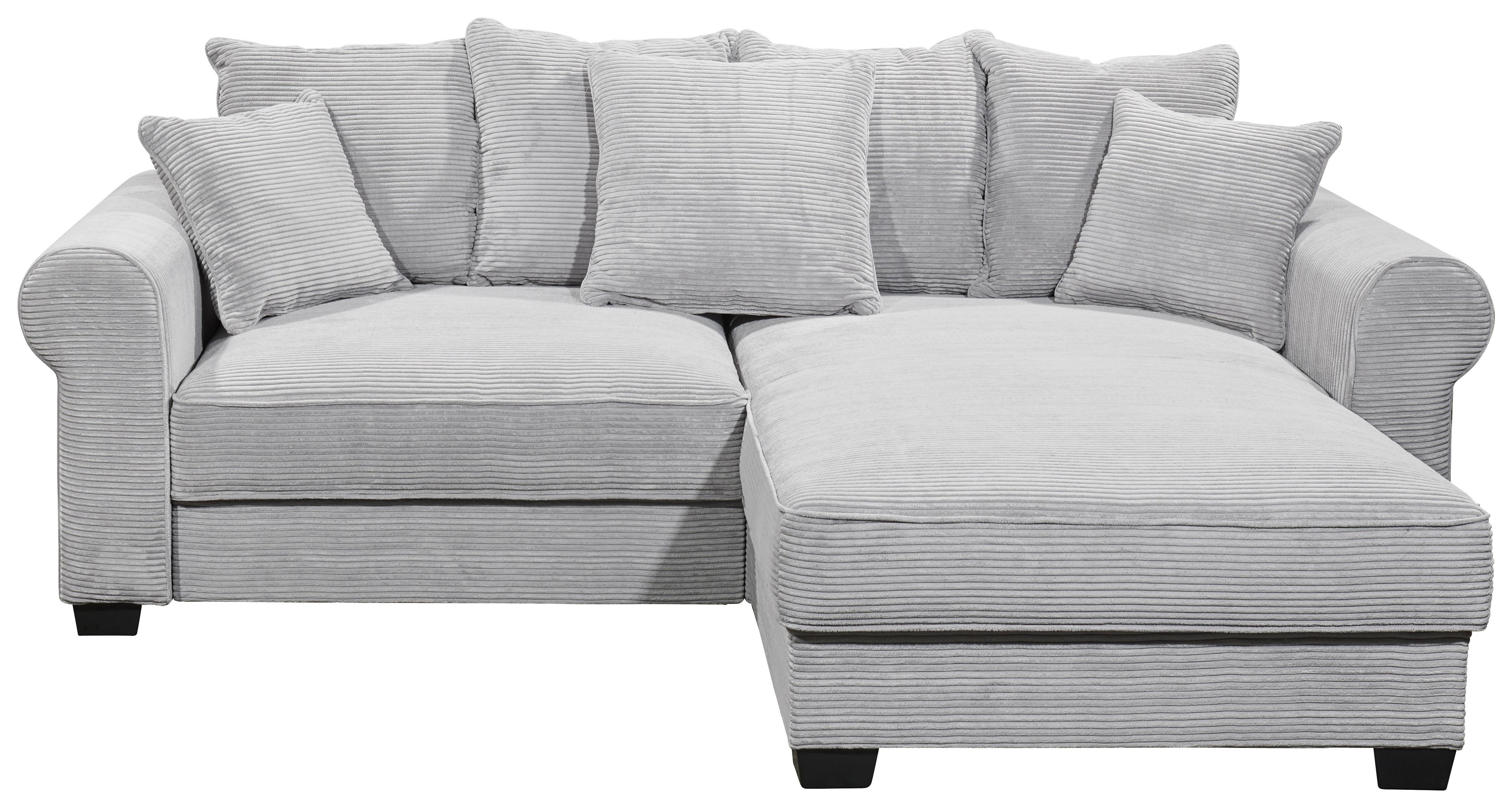Ecksofa mit Schlaffunktion & Bettkasten Maureen Hellgrau - Hellgrau/Schwarz, KONVENTIONELL, Textil (255/185cm) - MID.YOU