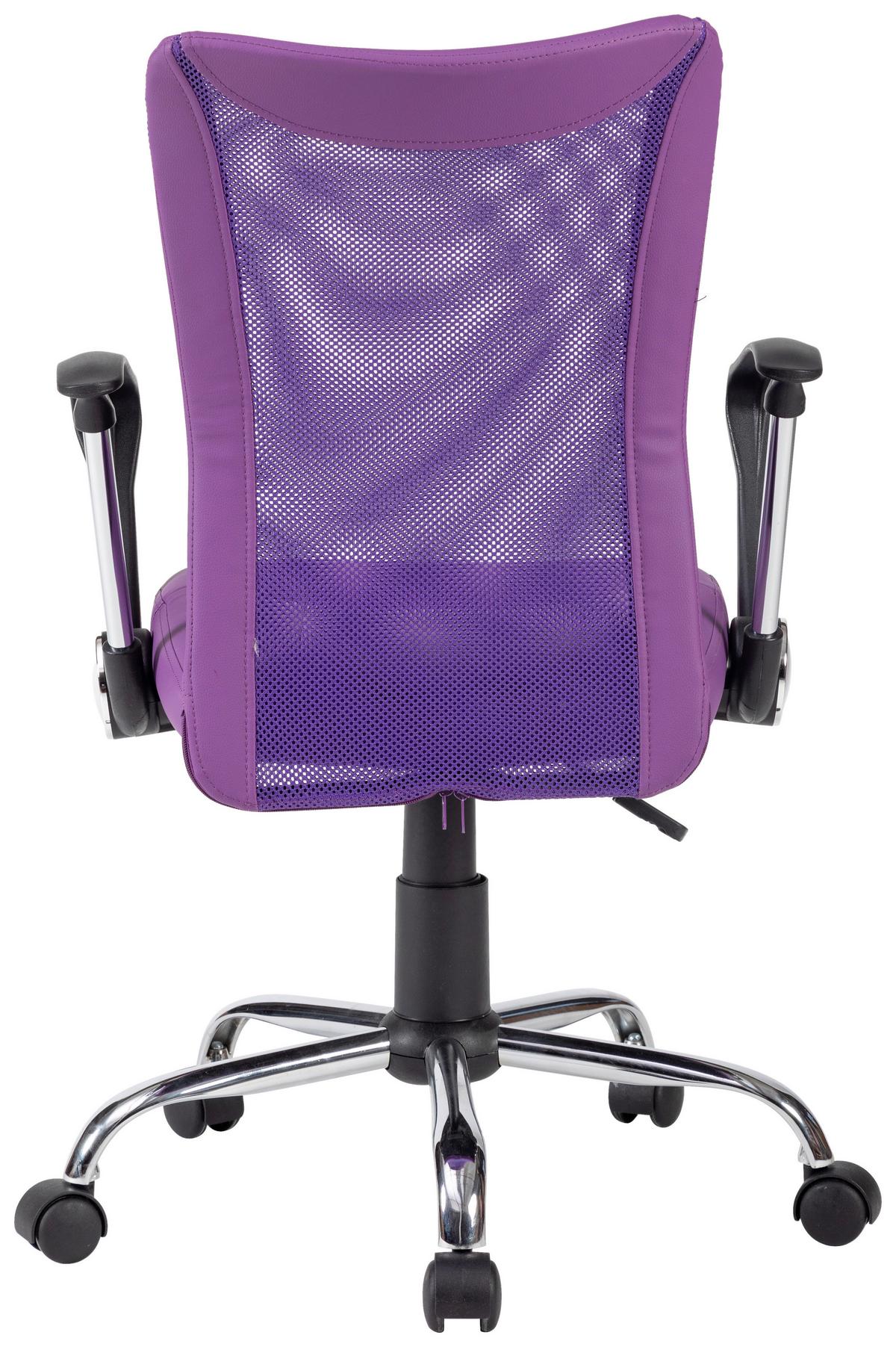 Drehstuhl Vanessa Lila/Schwarz/Chrom B: 56 cm - Chromfarben/Lila, Trend, Kunststoff/Textil (56/99/56cm)
