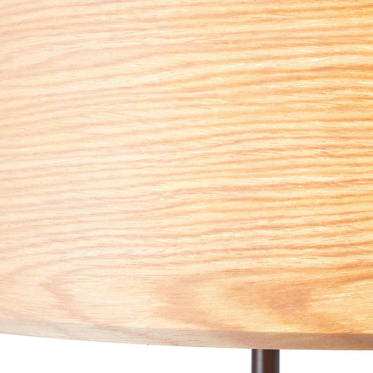 Stehlampe Holz Romm Hellbraun/Schwarz, Fußschalter - Hellbraun/Schwarz, Basics, Holz/Metall (38/161cm) - Brilliant
