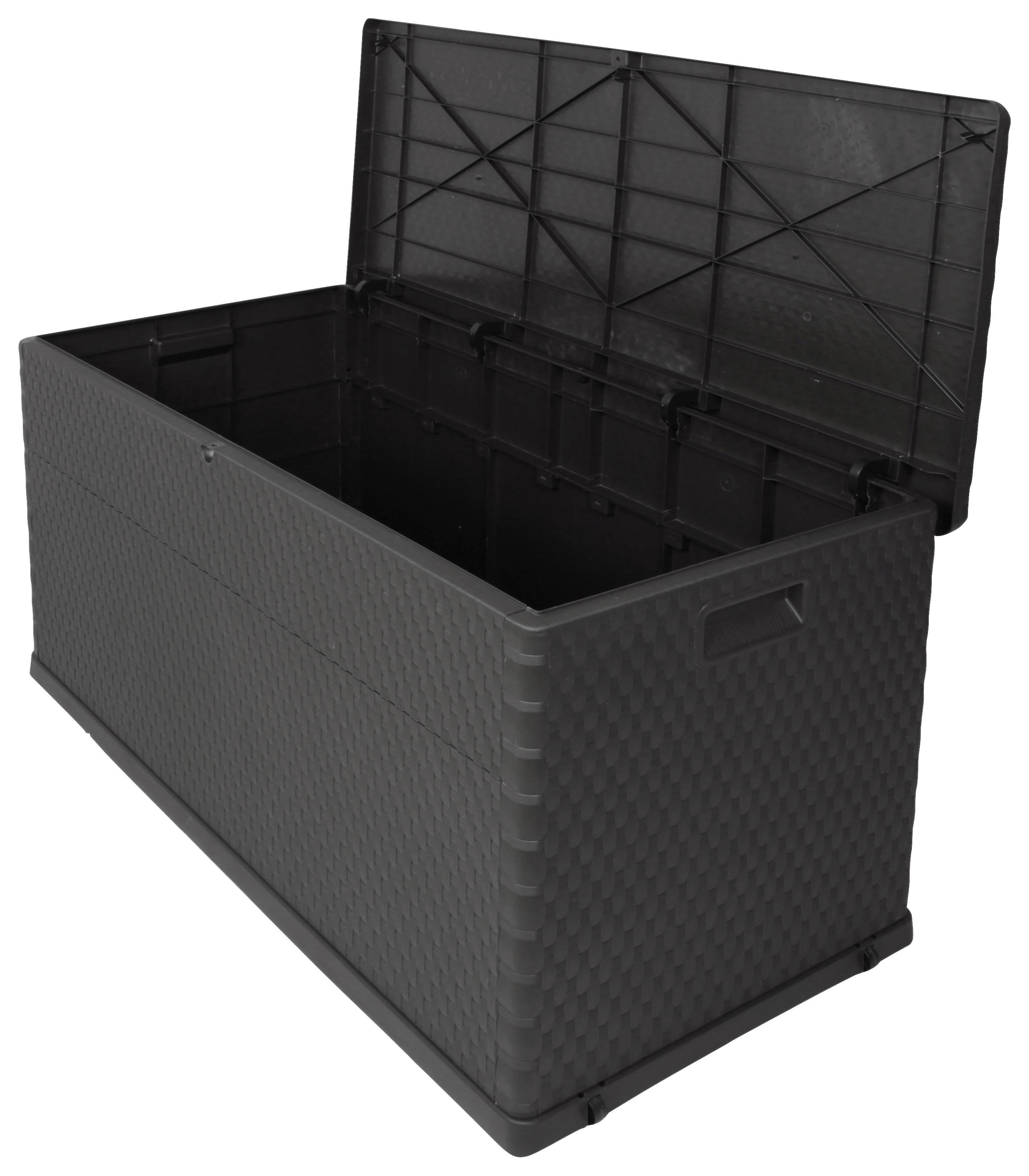 Kissenbox Rattan 118,5x62,5x55 Cm 420l Anthrazit - Anthrazit, Basics, Kunststoff (118,5/62,5/55cm)