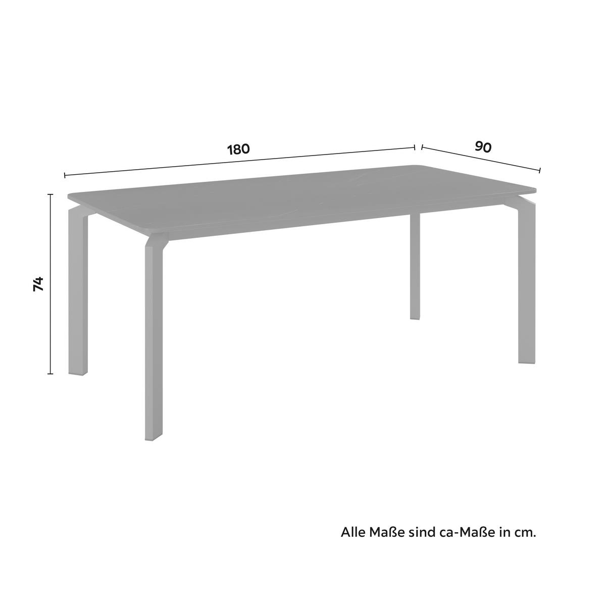 ZAHRADNÍ STŮL CANCUN - antracitová, Moderní, kov/keramika (180/74/90cm) - Mömax