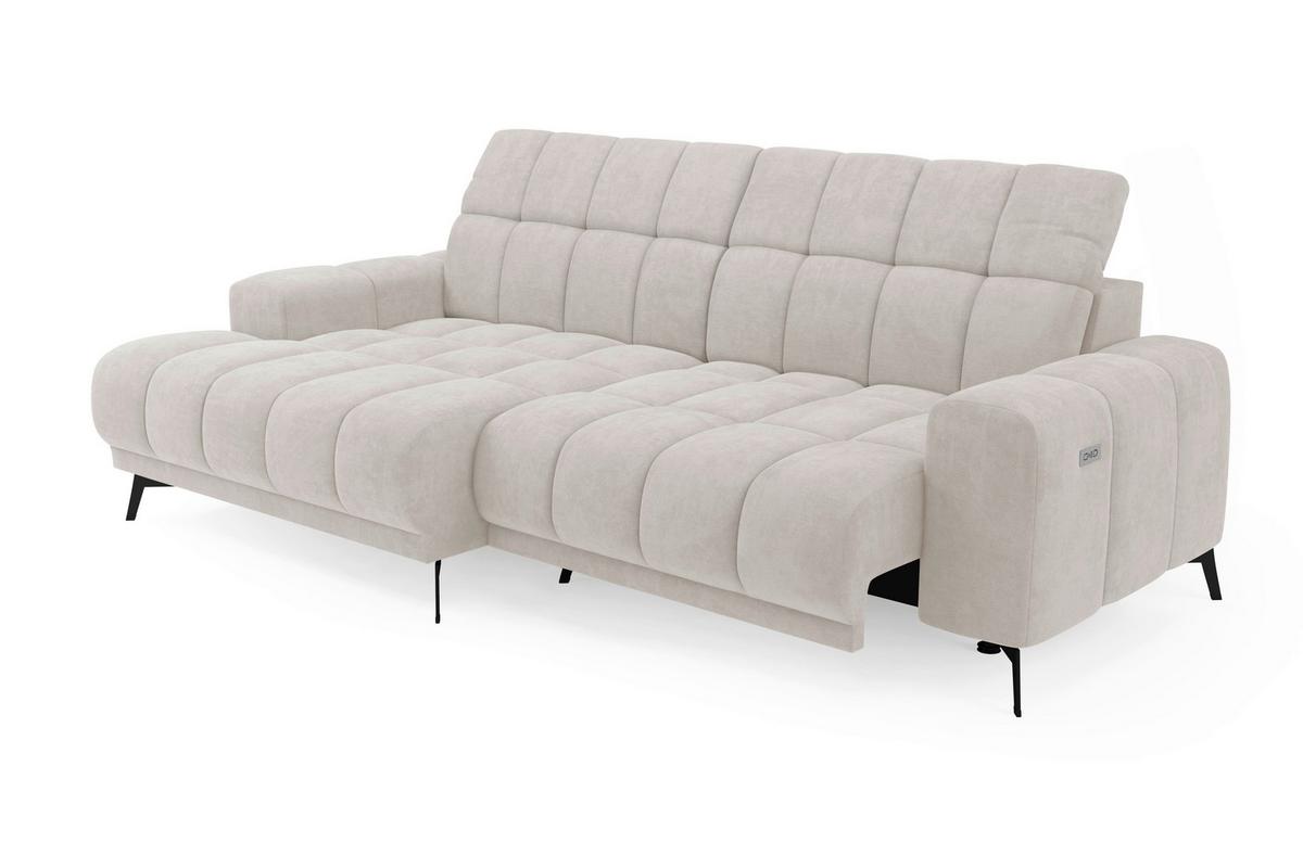 Rohová sedačka LAYA, levá, krémová tkanina MEMPHIS - krémová, Moderní, textil (155/250cm) - Premium Living