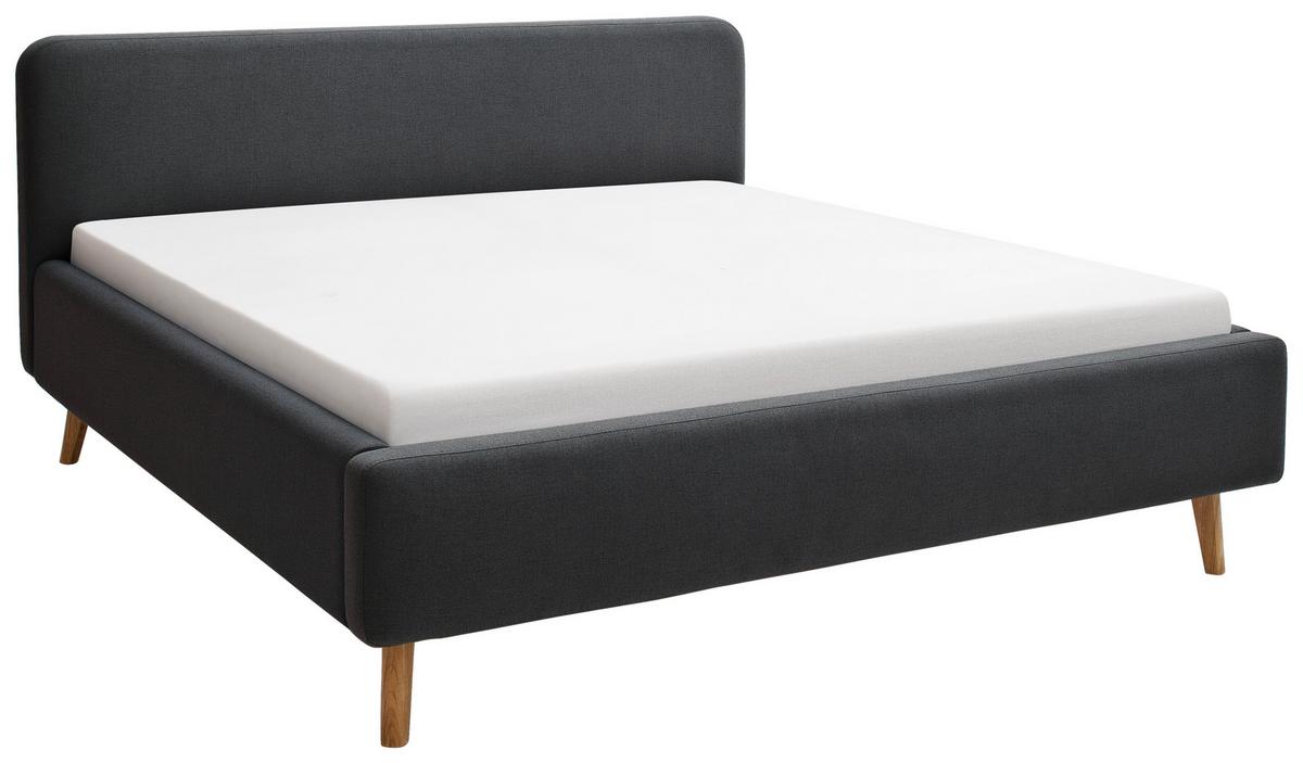Polsterbett Mattis 160x200cm Anthrazit, Inkl. Bettkasten - Anthrazit, Design, Holz/Textil (160/200cm) - Livetastic