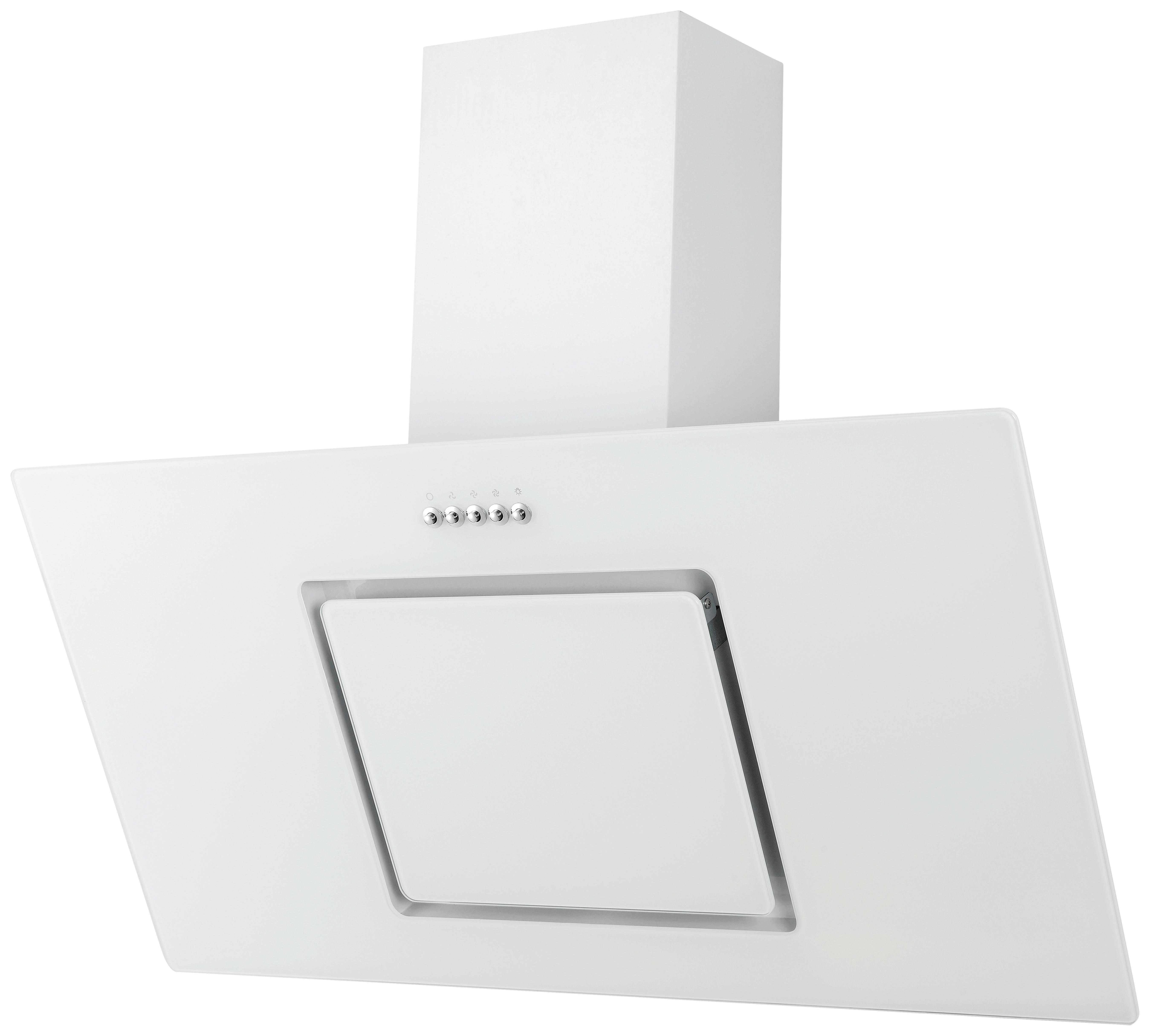 Dunstabzugshaube Svea Weiß B: 90 Cm, Led - Weiß, Trend, Glas/Metall (90/73,9-111,9/37cm) - Respekta