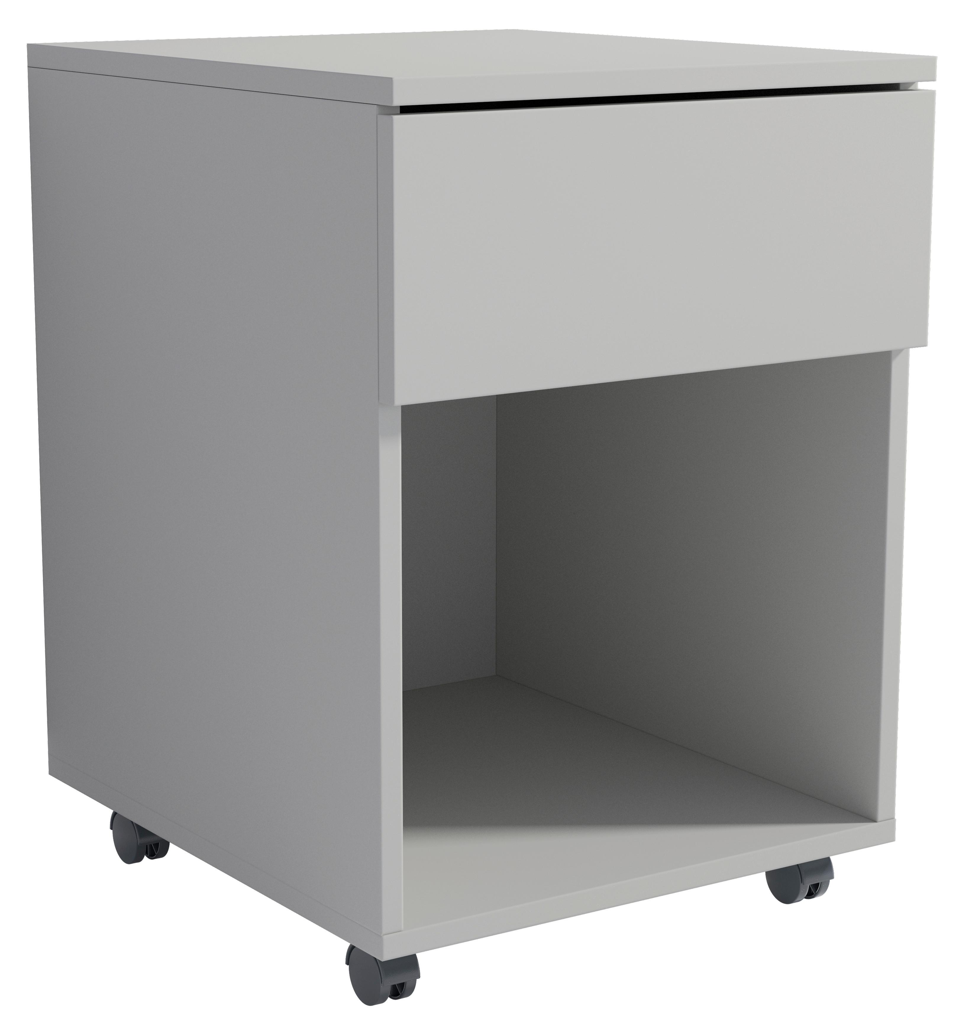 Rollcontainer Dalosa Grau B: 39 Cm - Schwarz/Grau, Design, Holzwerkstoff/Kunststoff (39/55/45cm) - MID.YOU