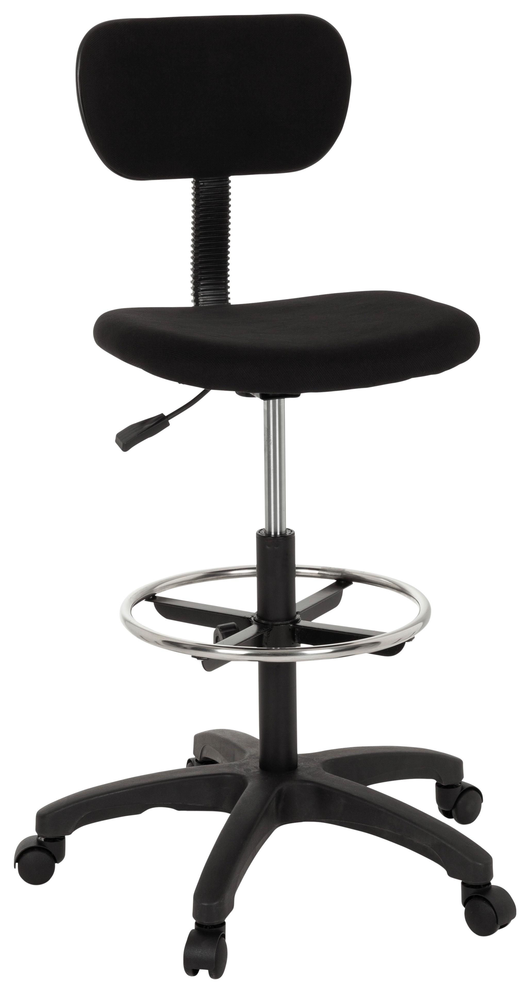 Bürostuhl Top Work 05 Schwarz Bis 100 Kg - Schwarz, Basics, Kunststoff/Textil (60/96/58cm) - MID.YOU