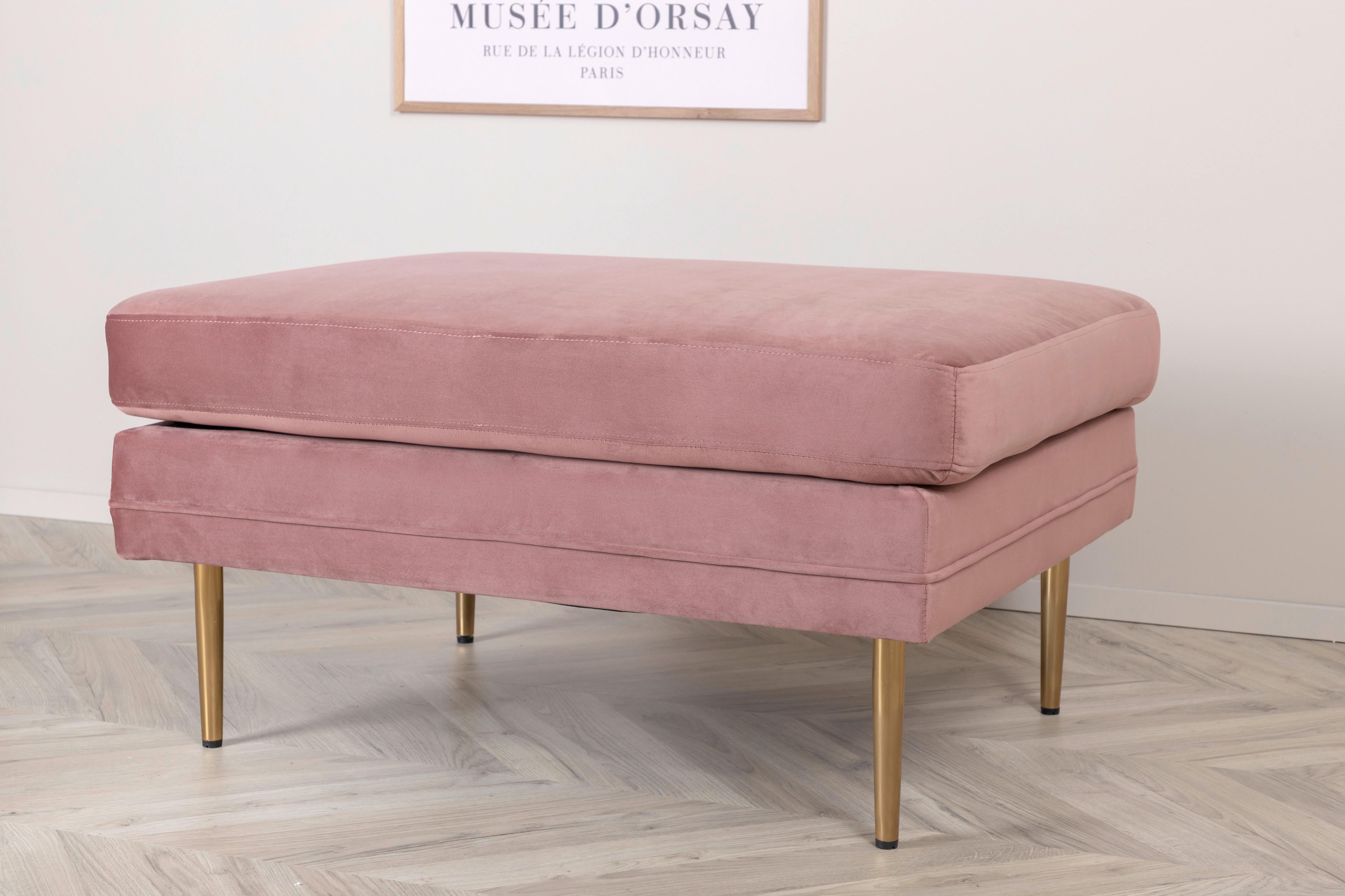 Hocker Boom - Pink/Goldfarben, Design, Kunststoff/Textil (90/49/70cm) - Livetastic