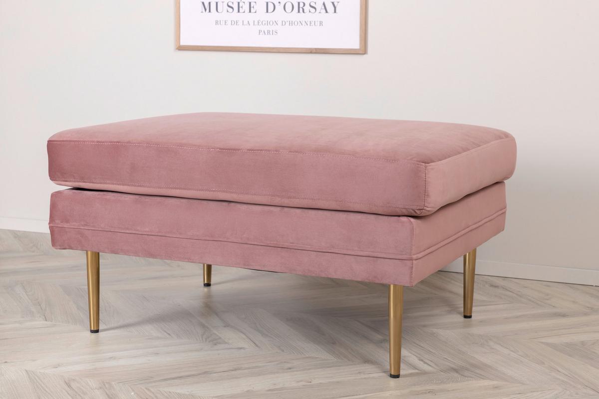 Hocker Boom - Pink/Goldfarben, Design, Kunststoff/Textil (90/49/70cm) - Livetastic