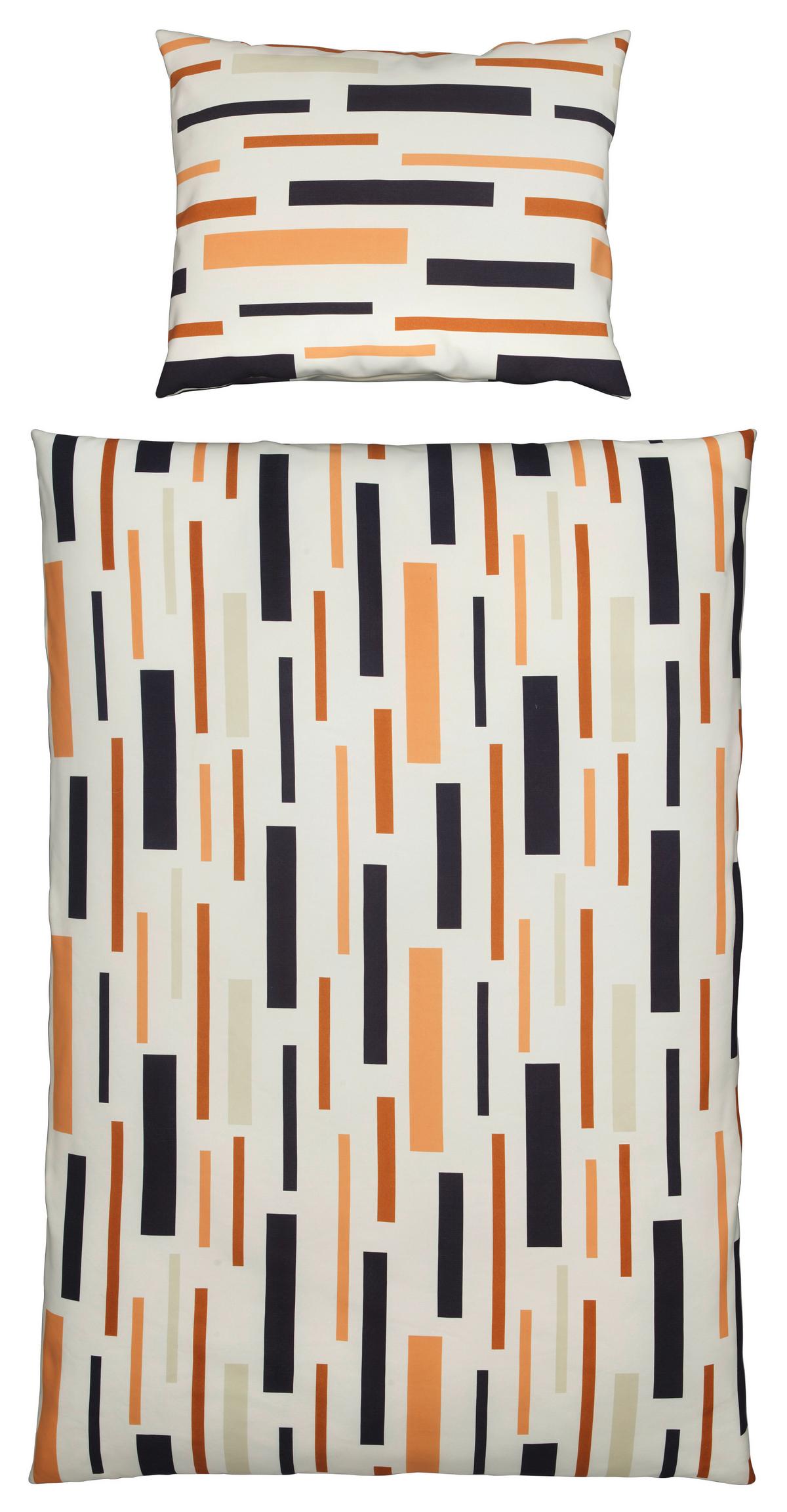 Bettwäsche Trude - Senfgelb/Braun, KONVENTIONELL, Textil - Ondega