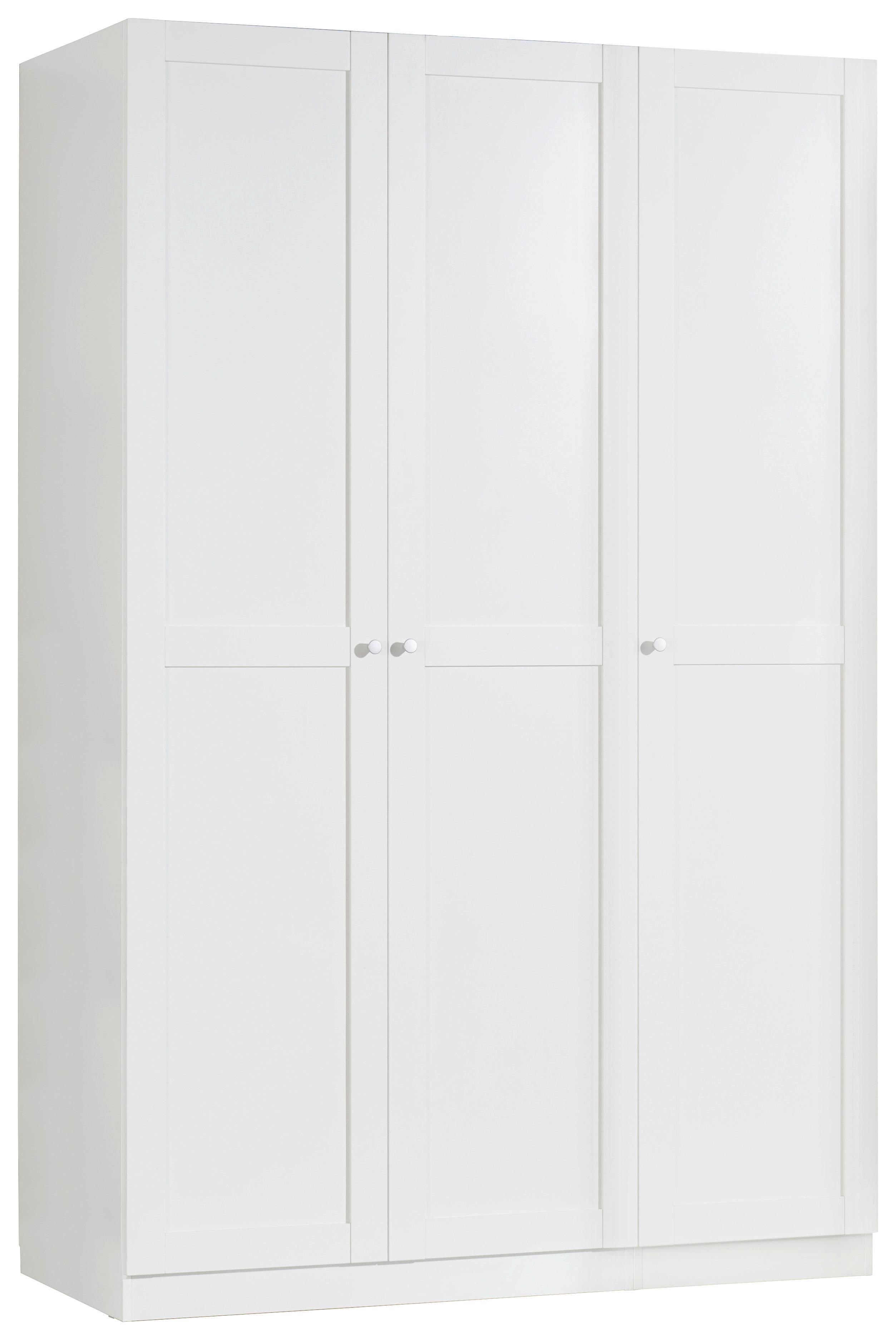 Drehtürenschrank 136,7cm Unit, Weiß - Weiß, MODERN, Holzwerkstoff (136,7/210/58,3cm) - Ondega