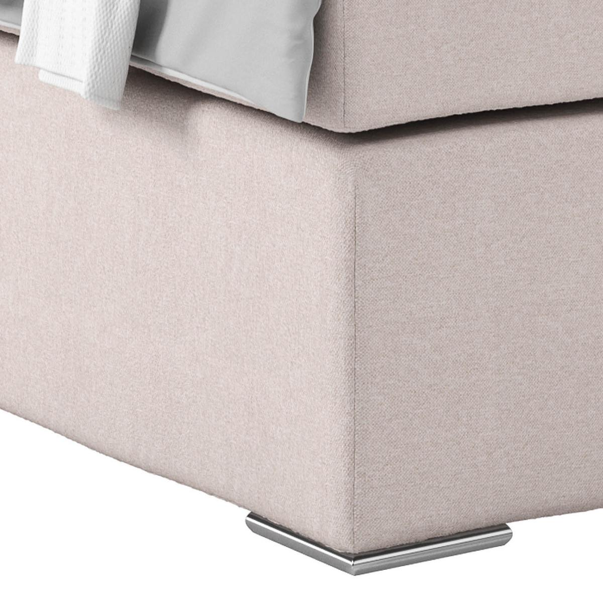 Postel Boxspring NERO PL: 160/200 cm, béžová - barvy chromu/béžová, Konvenční, kov/textil (160/200cm)