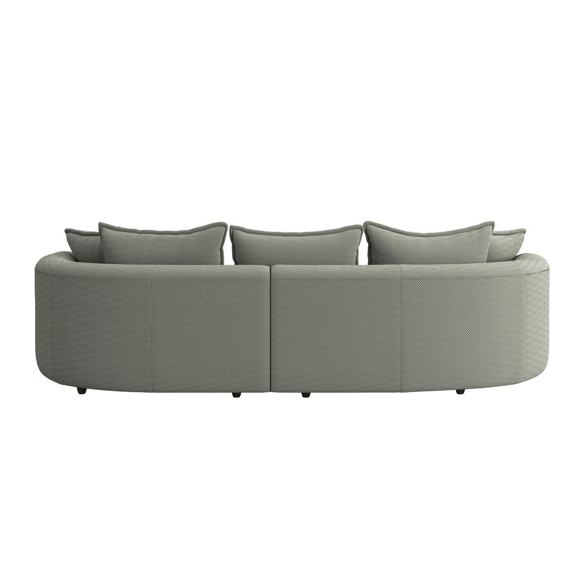 Rohová sedačka LEVI, pravá, zelená, se 7 polštáři - černá/zelená, Moderní, textil/plast (287/168cm)