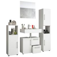Badmöbel-Set 4--Teilig. Flandu B: 123 cm Weiß - Weiß, KONVENTIONELL, Holzwerkstoff (120cm) - MID.YOU