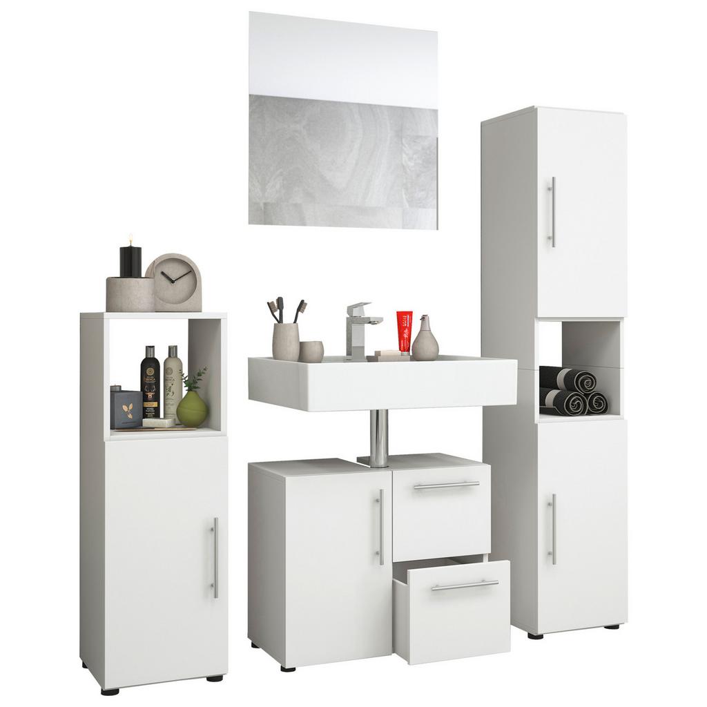 Badmöbel-set 4-Tlg. Flandu B: 123 Cm Weiß