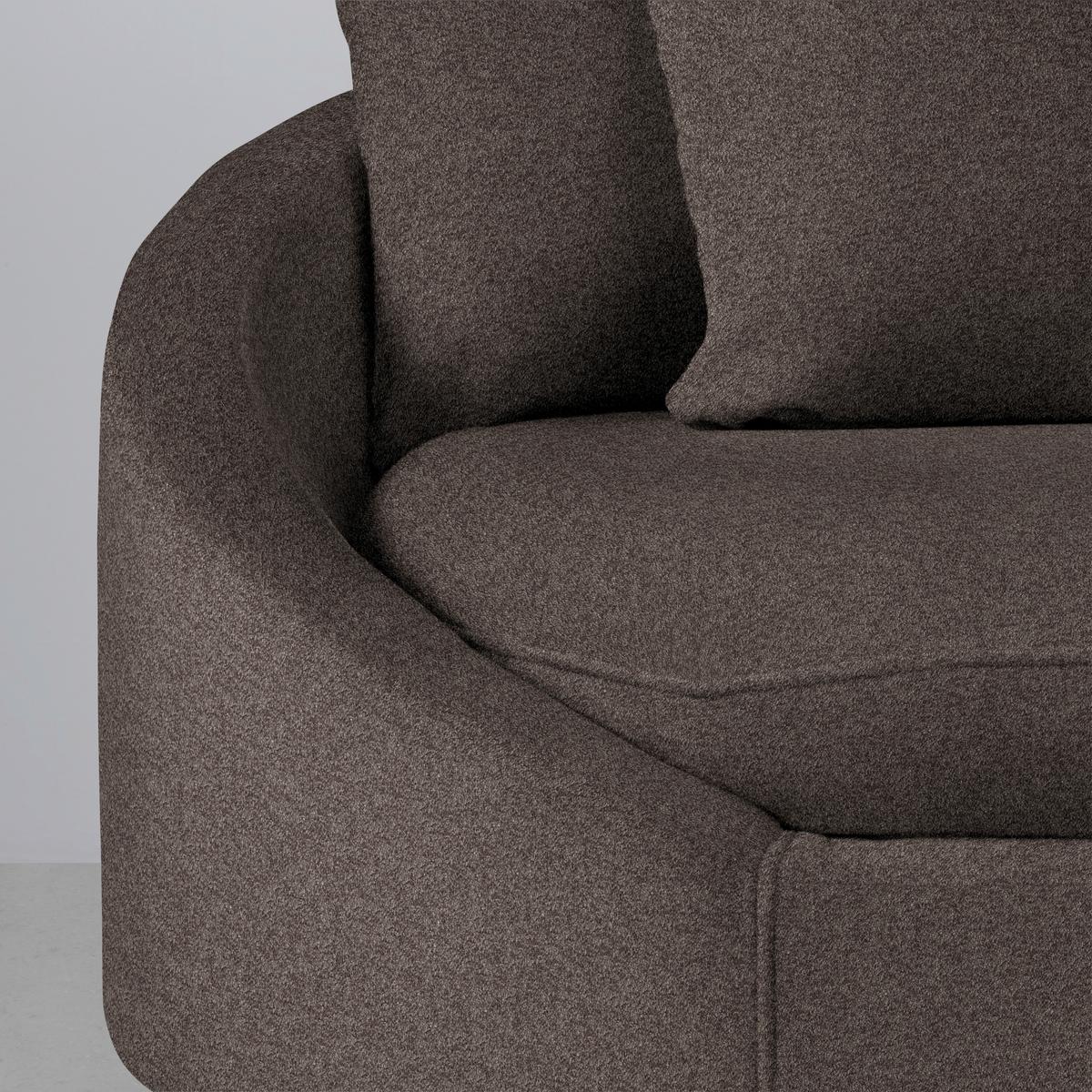 Rohová sedačka AXEL, pravá, mokka žinylka - černá/mokka, Moderní, kov/textil (291/250cm) - Mömax