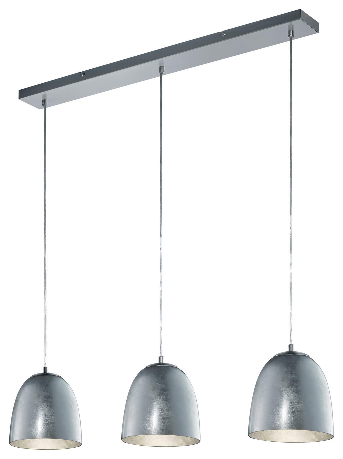 Hängeleuchte Ontario H: 130 cm 3-Flammig, Metall/Glas - Silberfarben/Nickelfarben, LIFESTYLE, Glas/Metall (80/130cm) - Trio Leuchten