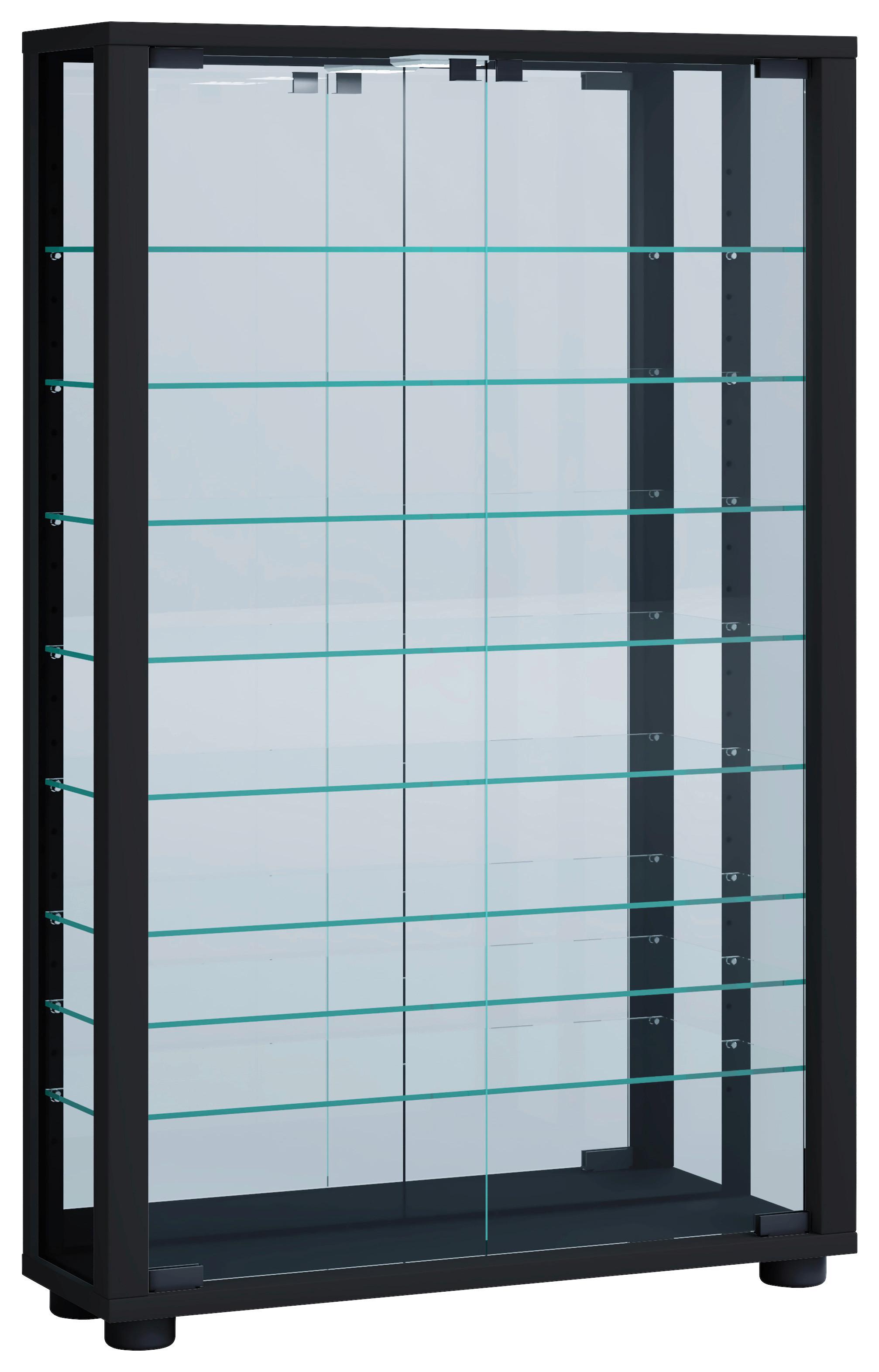 Hängevitrine Vitrosa Schwarz B: 59 cm - Schwarz, MODERN, Glas/Holzwerkstoff (59/91,3/18cm) - MID.YOU