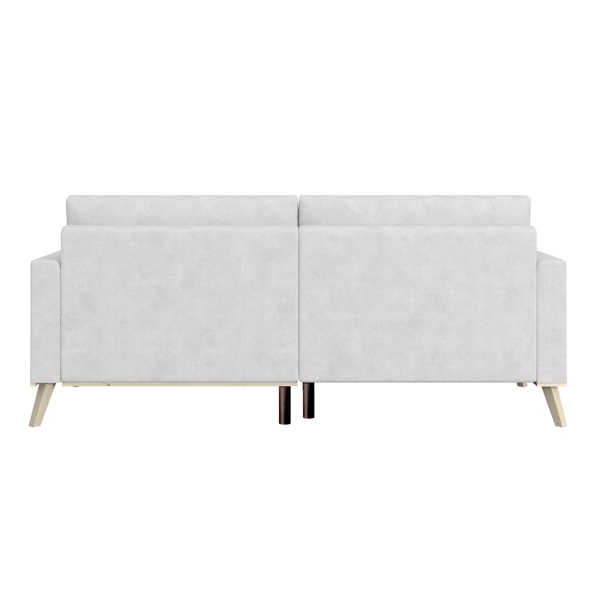 Rohová sedačka CARINI, oboustranná, světle šedá - barvy dubu/světle šedá, Basics, dřevo/textil (222/152cm)