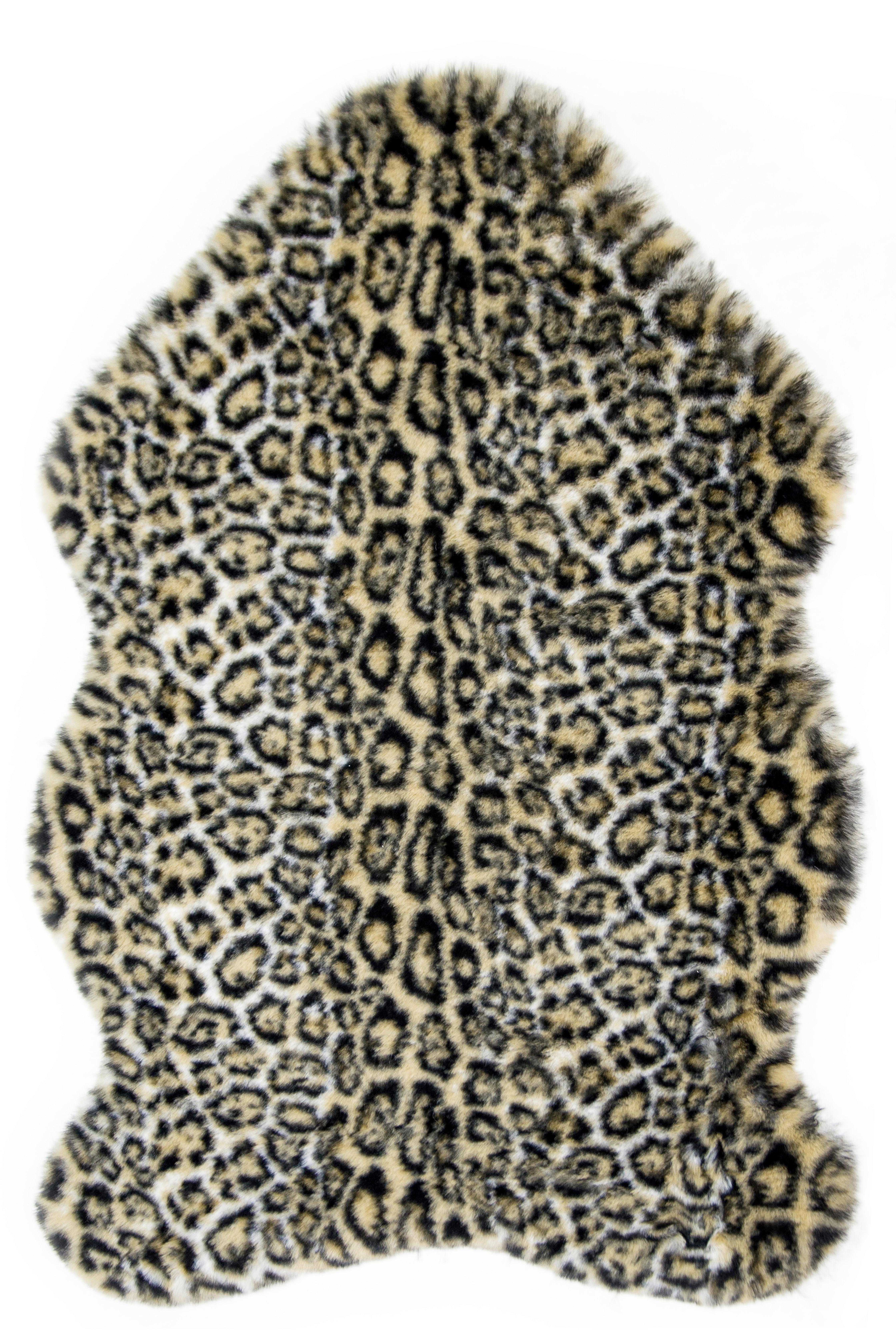 Fellteppich Leopard, 100% Polyester - Currygelb/Schwarz, ROMANTIK / LANDHAUS, Textil (90/60cm) - James Wood
