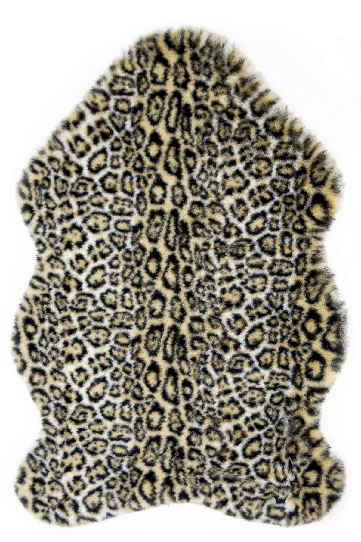 Fellteppich Leopard, 100% Polyester - Currygelb/Schwarz, ROMANTIK / LANDHAUS, Textil (90/60cm) - James Wood