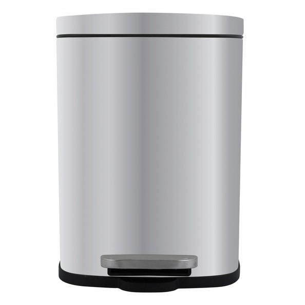 Treteimer Akira 5L Silberfarben Metall LBH: 21,4x17,6x30 cm - Silberfarben/Schwarz, Basics, Kunststoff/Metall (21,4/17,6/30cm) - Spirella