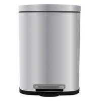 Treteimer Akira 5L Silberfarben Metall LBH: 21,4x17,6x30 cm - Silberfarben/Schwarz, Basics, Kunststoff/Metall (21,4/17,6/30cm) - Spirella