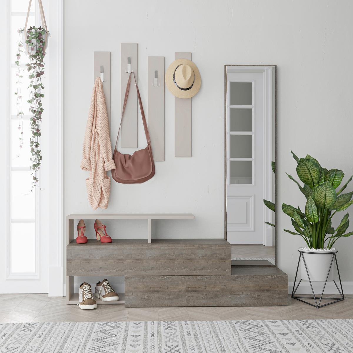 Kleiderständer Ramda, Braun Mokka B: 137 cm - Braun/Mokka, Design, Holzwerkstoff (137/154/35cm) - Livetastic