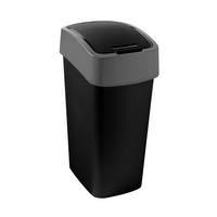 Billenőfedeles Szemetesvödör 45 Liter - fekete, műanyag (29.4/65.3/37.6cm)