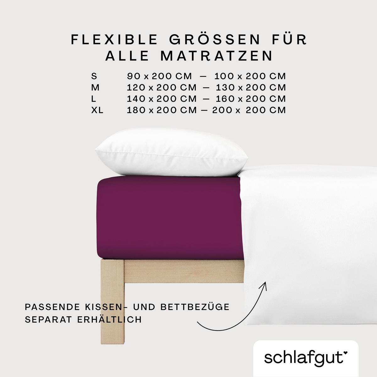 Spannleintuch Frottee Lila 100x200 cm - Lila, Basics, Textil (100/200cm) - Schlafgut