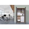 Schrankküche mit Kühlschrank + Kochfeld 104 cm Grau - Edelstahlfarben/Eichefarben, KONVENTIONELL, Holzwerkstoff/Metall (104/193/67cm) - Respekta