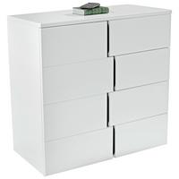 Kommode grifflos B 100cm Split, Weiß/Schwarz - Alufarben/Schwarz, MODERN, Holzwerkstoff (100/90/42cm)