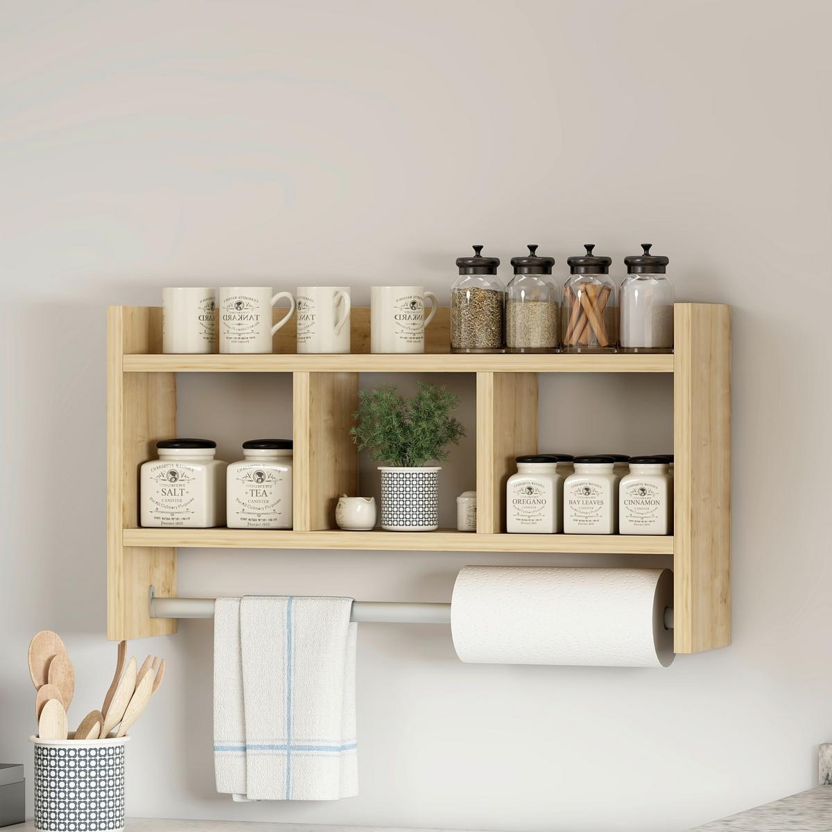 Küchenregal Asya, Eichefarben B: 64 Cm - Eichefarben, Design, Holzwerkstoff (64/35/15cm) - Livetastic