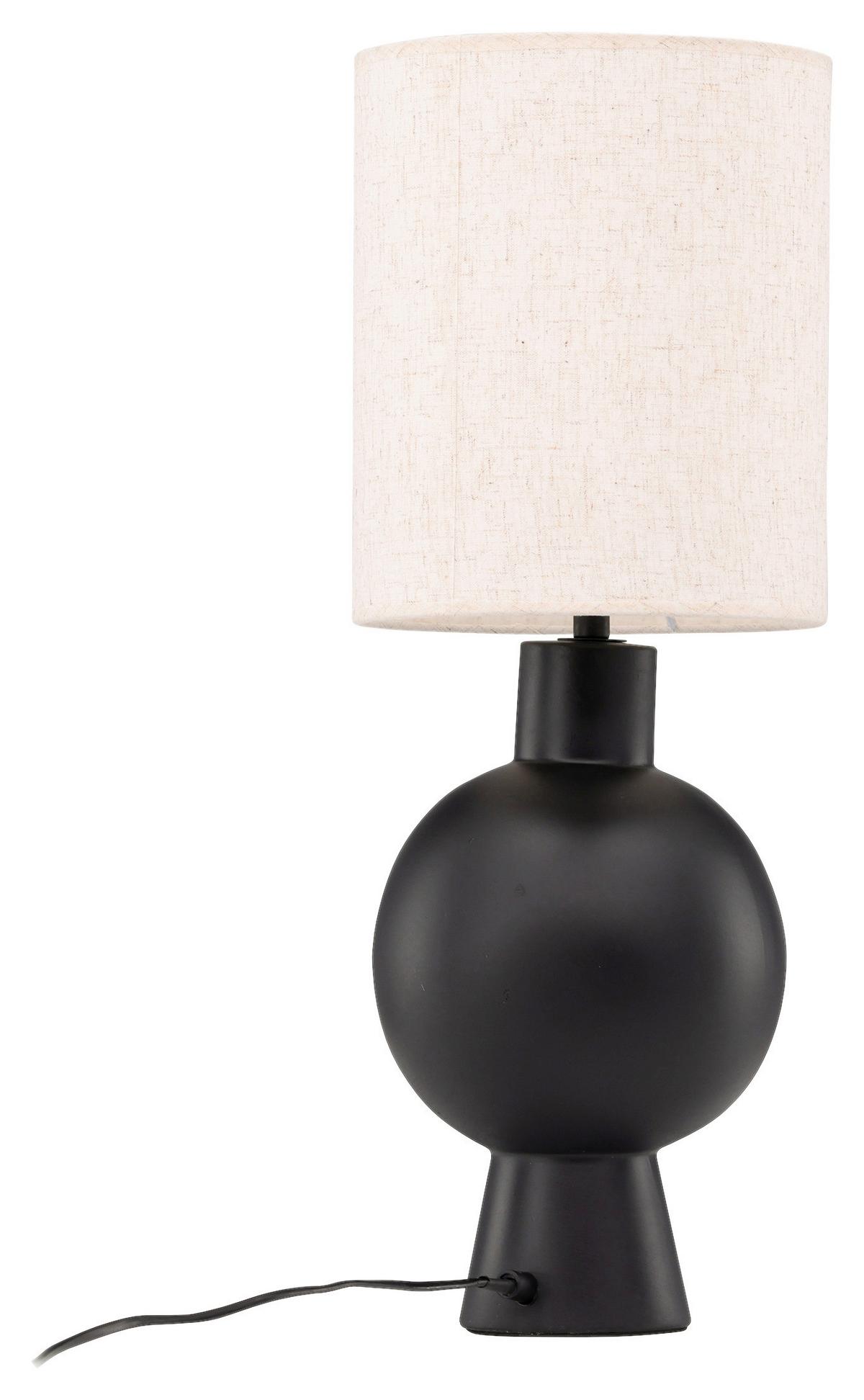 Tischleuchte Mysterna - Beige/Schwarz, Basics, Textil/Stein (21/55/21cm) - P & B