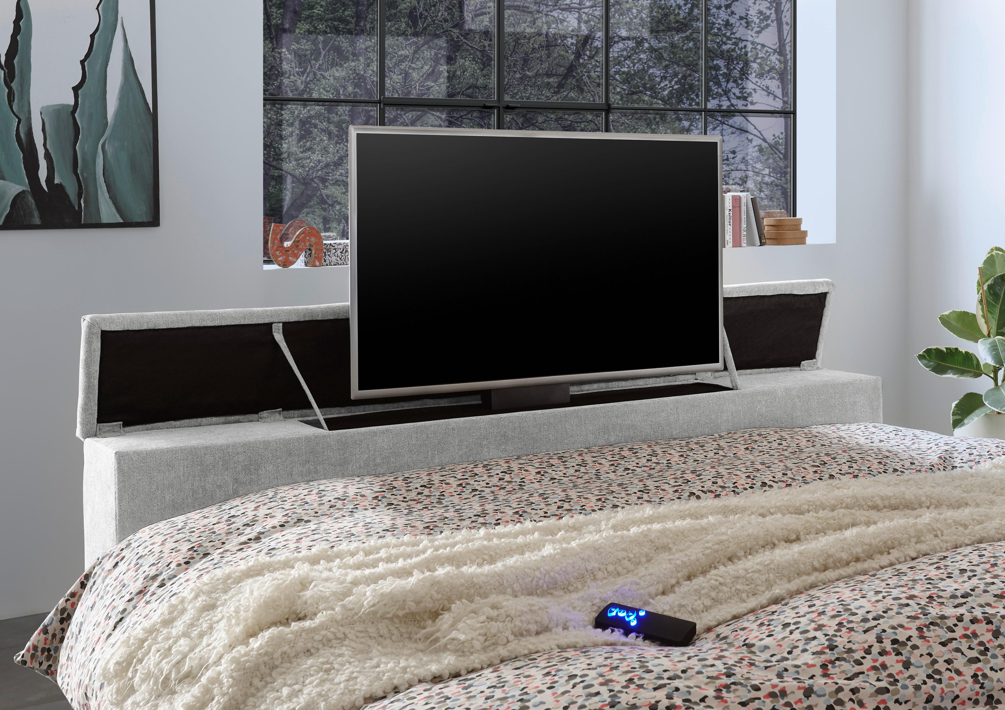 Boxspringbett mit TV-Integration