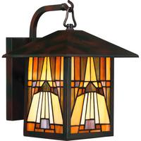Außenwandleuchte 60 Watt Metall Glas, Wandmontage - Bronzefarben, KONVENTIONELL, Glas/Metall (21.5/31.4/26.1cm) - Elstead Lighting