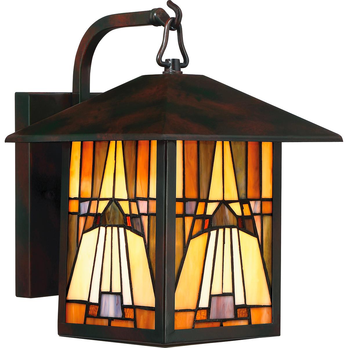 Außenwandleuchte 60 Watt Metall Glas, Wandmontage - Bronzefarben, KONVENTIONELL, Glas/Metall (21.5/31.4/26.1cm) - Elstead Lighting