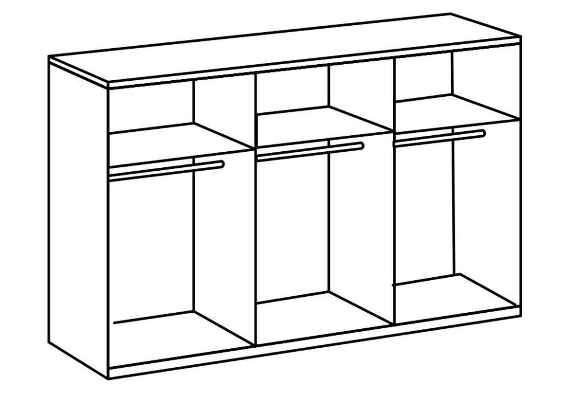 Schwebetürenschrank B: 300 Cm Level Weiß/eichefarben Dekor - Eichefarben/Weiß, MODERN, Holzwerkstoff (300/216/65cm) - MID.YOU