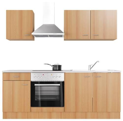 Küchenblock Nano Buchefarben/beige B: 210 Cm - Beige/Buchefarben, MODERN, Holzwerkstoff (210cm) - FlexWell