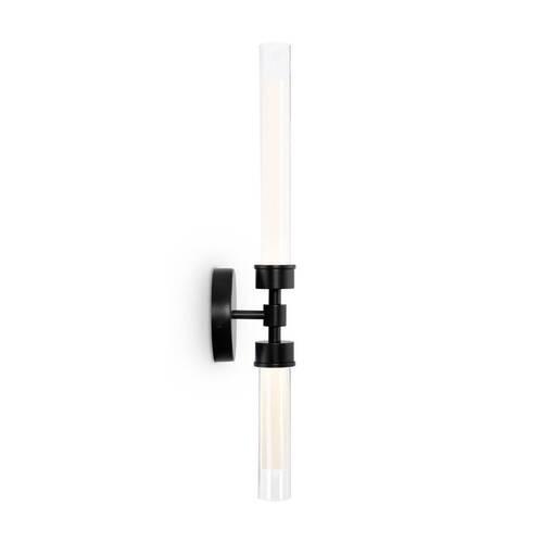 Wandleuchte Stelo - Transparent/Schwarz, Trend, Glas/Metall (56,6/12/10,8cm) - MAYTONI