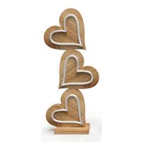 Dekoherz Nathalie - Naturfarben/Nickelfarben, KONVENTIONELL, Holz/Metall (20/6,5/46cm) - James Wood