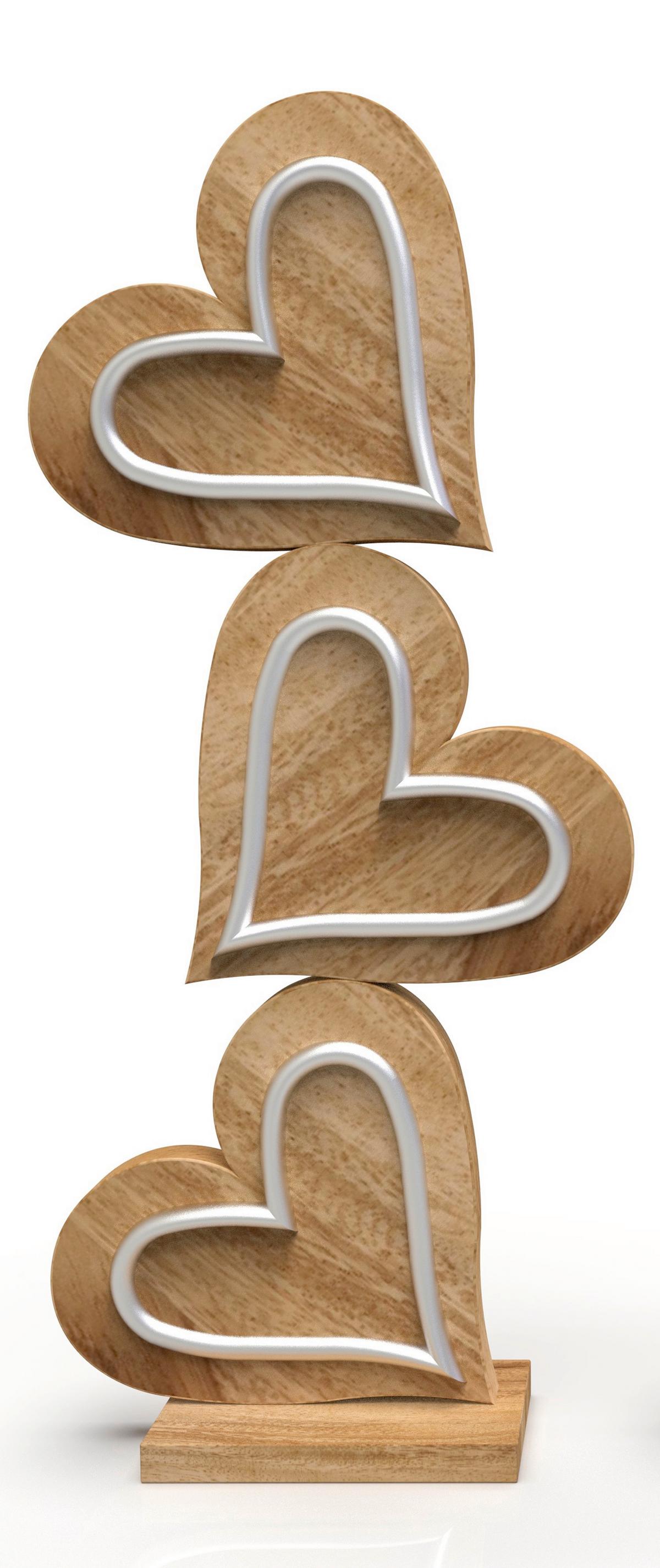 Dekoherz Nathalie - Naturfarben/Nickelfarben, KONVENTIONELL, Holz/Metall (20/6,5/46cm) - James Wood